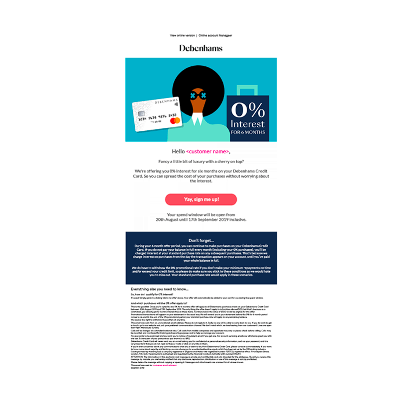 Newday - Debenhams HTML5 email