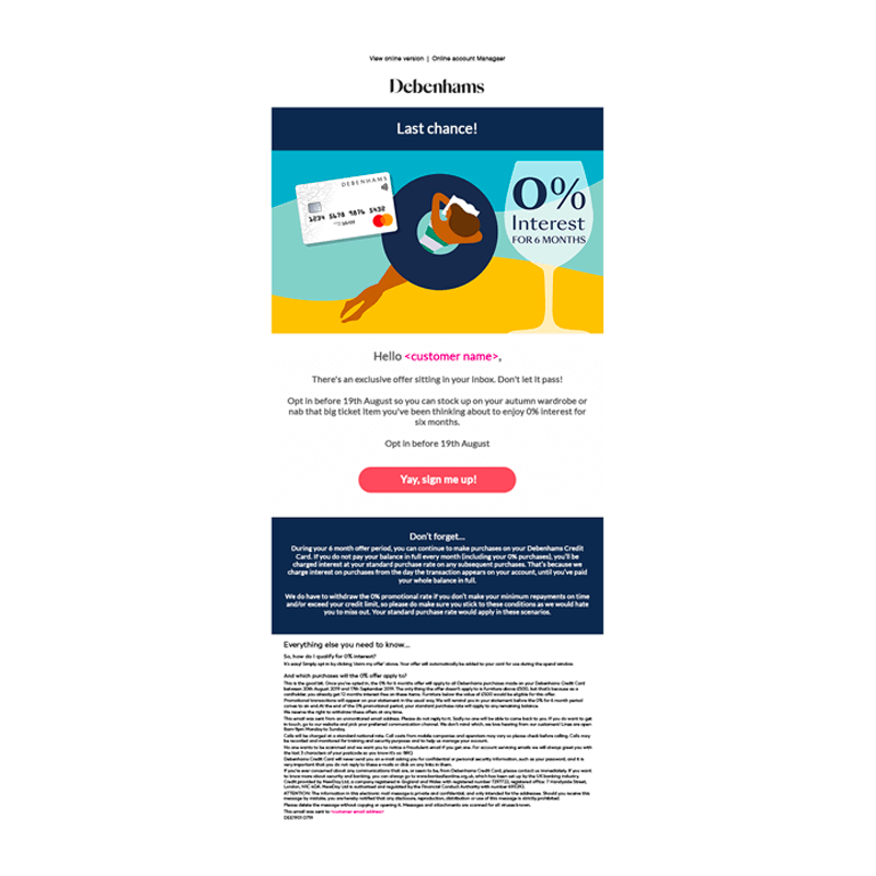 Newday - Debenhams HTML5 email