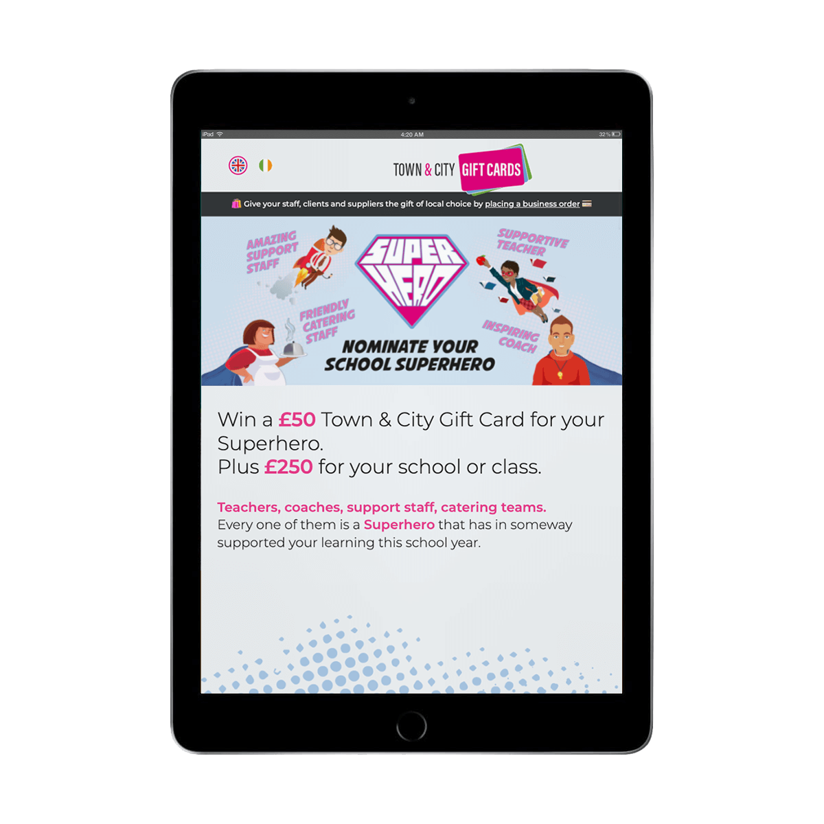 Town and City Gift Cards – Superhero